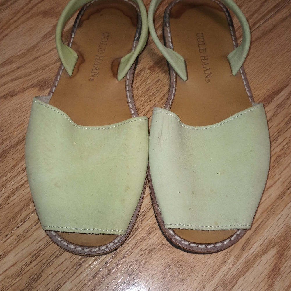 Cole Haan Sandals. Leather. Sage/Mint Green. Women's 8M - Picture 2 of 9